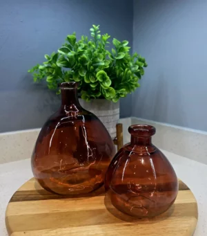 Burned Orange Set of 2 (Vases 1 x Big, 1 x Small)