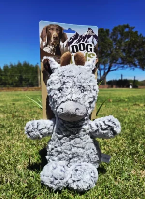 Durable Grey Giraffe Dog Toy with Squeak