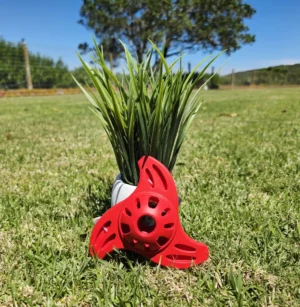 Durable Red Toss and Chew Dog Toy (Fan Shape)