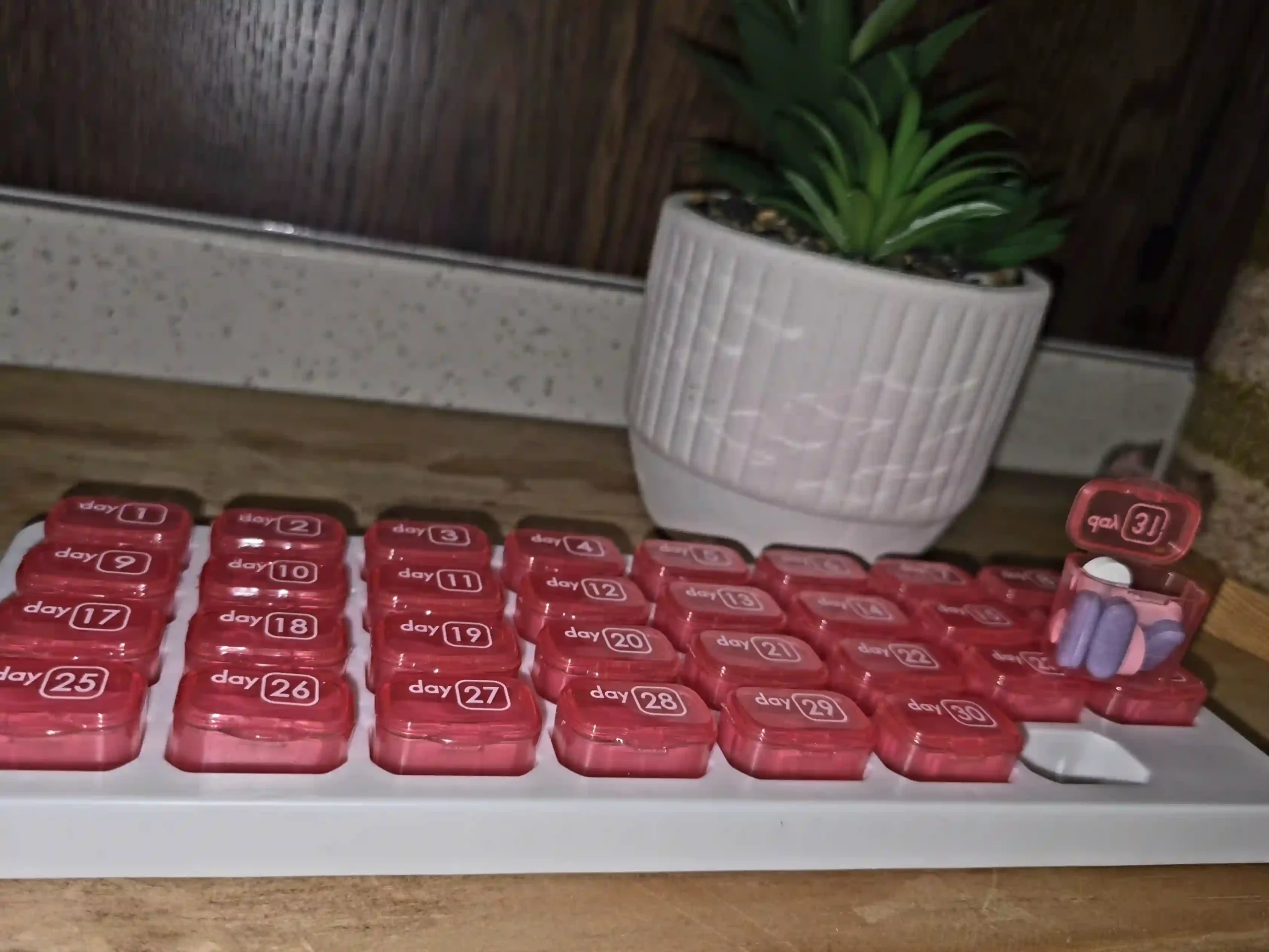 Monthly Pill Box - White & Pink - Image 4
