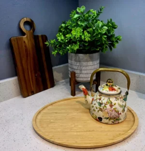 Natural Bamboo Food Tray - Large - Oval