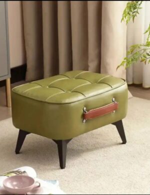 Cozy Light Green Foot Stool