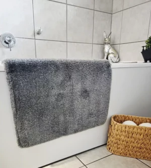 Grey Charcoal Fur XL Bath Mat