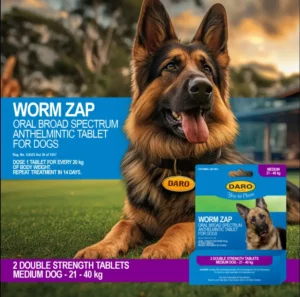 Worm Zap Tablets - Medium Dog - Daro