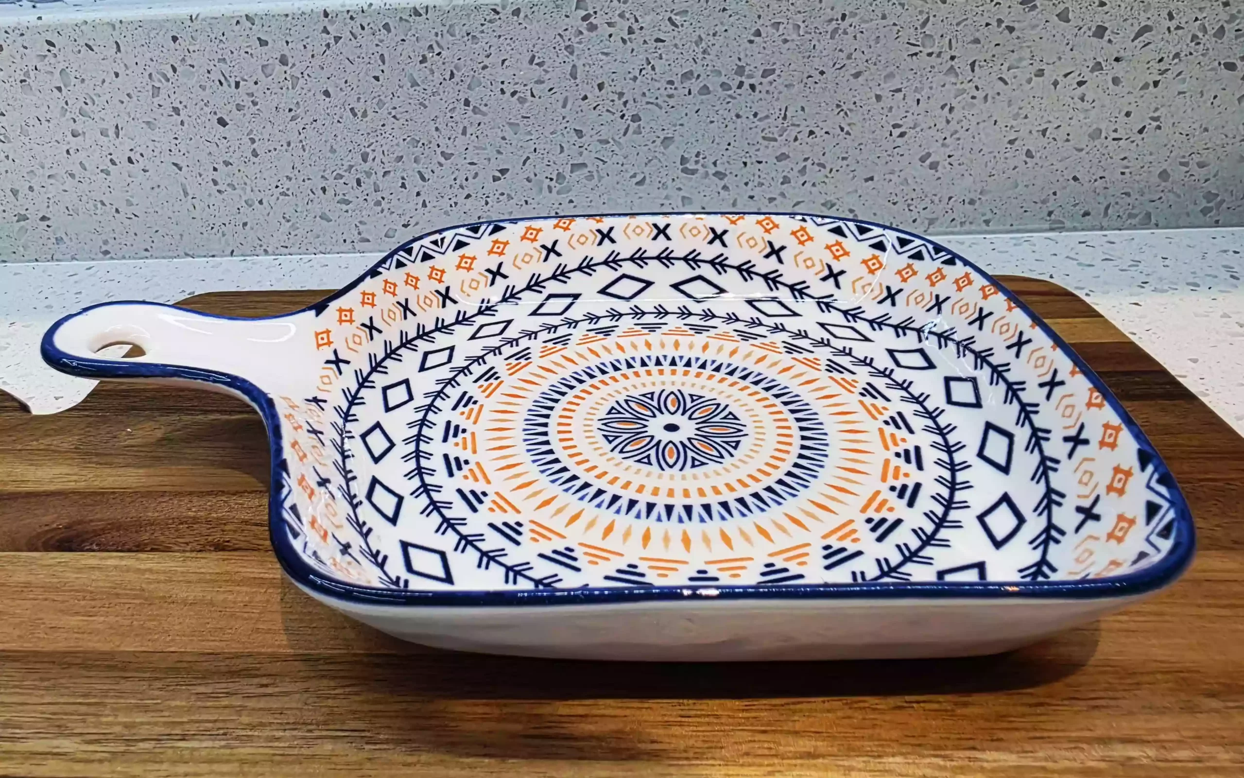 Ceramic Handled Tapas Dish – Mandala