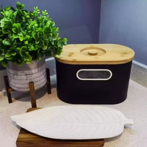 White Leaf-Shaped Wooden Tray