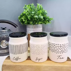 Coffee, Sugar & Tea Storage Canisters – Black & White